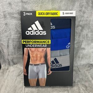 Adidas Performance Boxer Briefs‎ Mens Small (3-Pack) Quick-Dry Blue/Gray/Navy